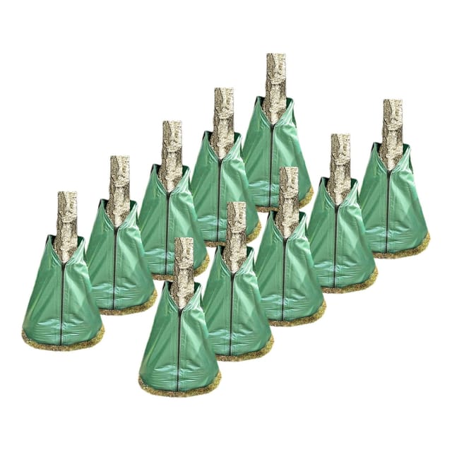 Novatool 10x Säcke für Baumbewässerung 75 Liter Grün Bewässerungsbeutel aus robustem PVC Baumsäcke Bewässerung Baumbewässerung Säcke Wasserbeutel Baum