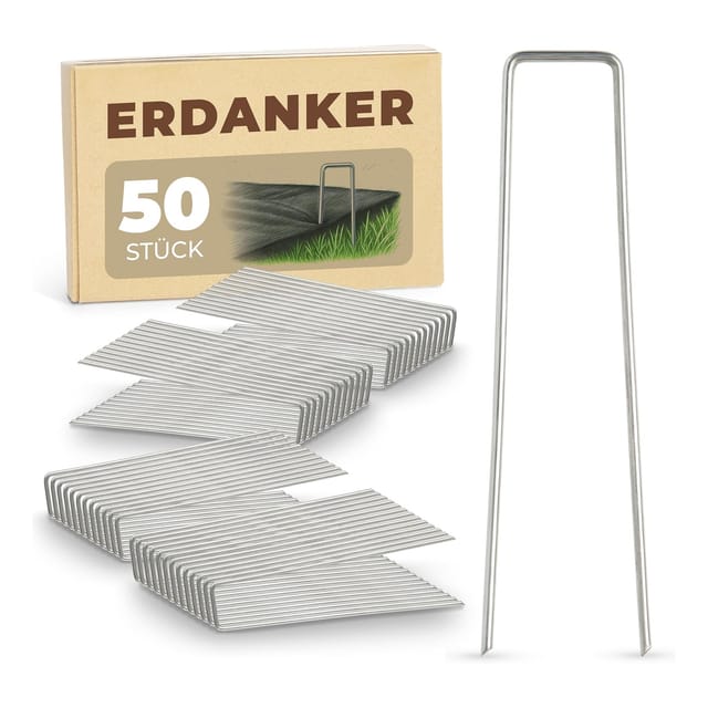 Novatool Heringe Erdanker 150x30x3mm 500 Stück , rostfrei langlebig & extrem stabil , Erdnägel Bodenhaken Erdhaken Bodenbefestigung Bodenverankerung , für Zelt Garten Unkrautvlies Landschaftsbau