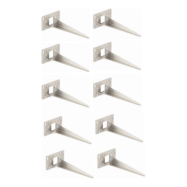 Novatool 10 x Erdspieße Metall 10 x 6 x 18 cm Edelstahl Profi Bodenanker für Lampen Bodenhülse Gartenspiess Gartenspieße Gartenzubehör Erdbefestigung Steckdosensäulen Erdnagel Erdanker Stahl
