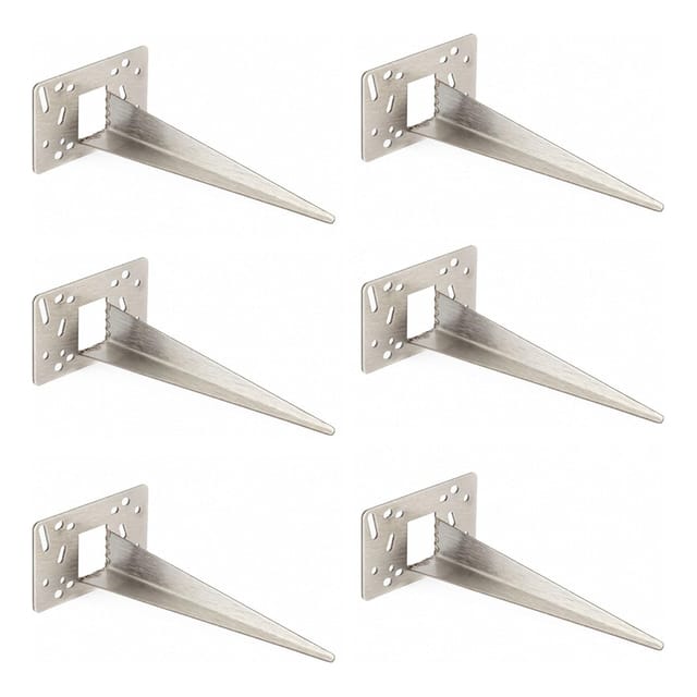 Novatool 6 x Gartenspies 10 x 6 x 18 cm Edelstahl Profi Bodenanker für Lampen Bodenhülse Erdanker Gartenspiess Gartenspieße Gartenzubehör Steckdosensäulen Erdnagel Erdbefestigung Stahl