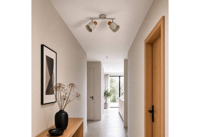 Lindby Deckenstrahler Lenja, Metall, Creme IP20, 2 x 10 W LED