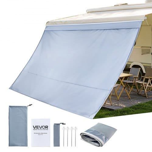 Sonnenschutz (2 X 3,3 M) Für Markisen (3,5 M), Markisen-vorderwand Mit Uv50+ & Reißverschluss-pu-bezug & Doppelt Genähtem Polyester-netzgewebe, Regenschutz Für Wohnmobil, Camping & Wohnwagen