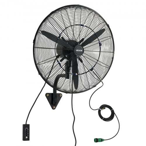 110w Industrieller Wandventilator 67cm, 7m/s Oszillierender Wandlüfter Mit 3 Stufen Nebel & Verstellbarem Neigungswinkel, Gewerblicher Industrieventilator Für Werkstatt Garage Lager Gym, Schwarz