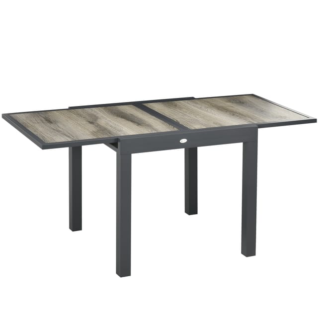 Ausziehbarer Gartentisch Aus Aluminium, Beige, 160 X 80 X 75 Cm