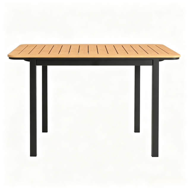 Brauner Gartentisch 127 X 70 X 75 Cm Mit Metallgestell