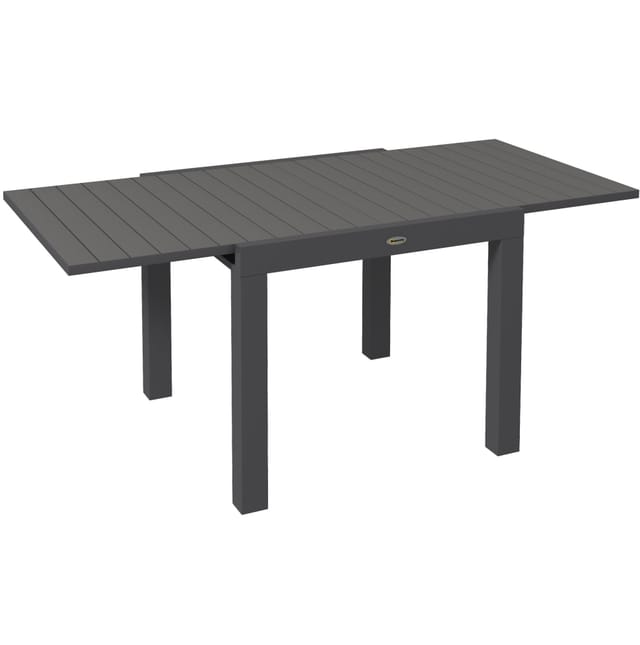 Ausziehbarer Gartentisch Aus Aluminium, Grau, Für 6 Personen, 81/162 X 80 X 75 Cm