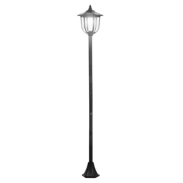 Schwarze Led-solar-gartenlaterne Aus Kunststoff, Ø 26,5 X H 177 Cm