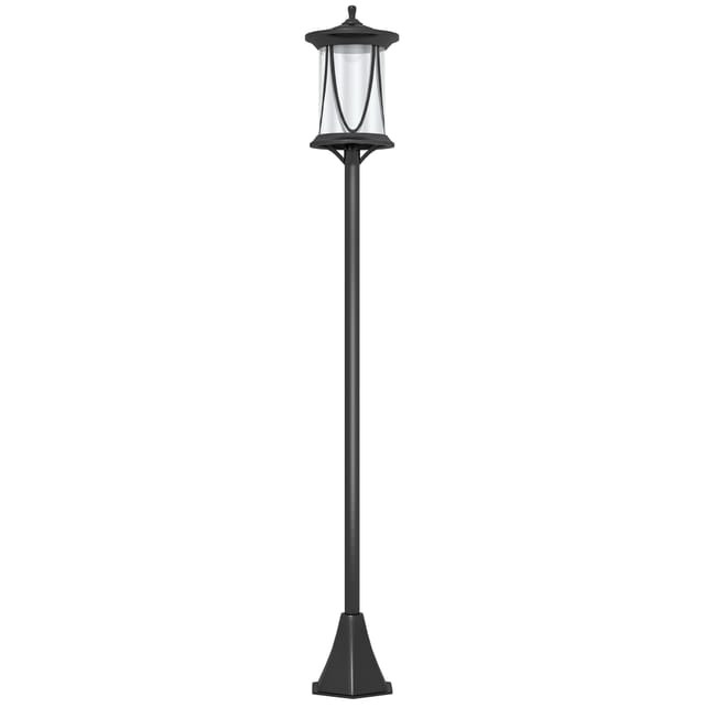 Homvra Solar-gartenleuchte Mit Led, Schwarz, Abs, 17 X 17 X 127 Cm