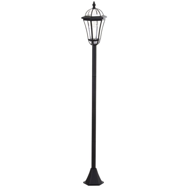 2 Led-solarleuchten Für Außen, Abs, Ip44, Schwarz, Ø 18,5 X H 129 Cm, Sparmodus