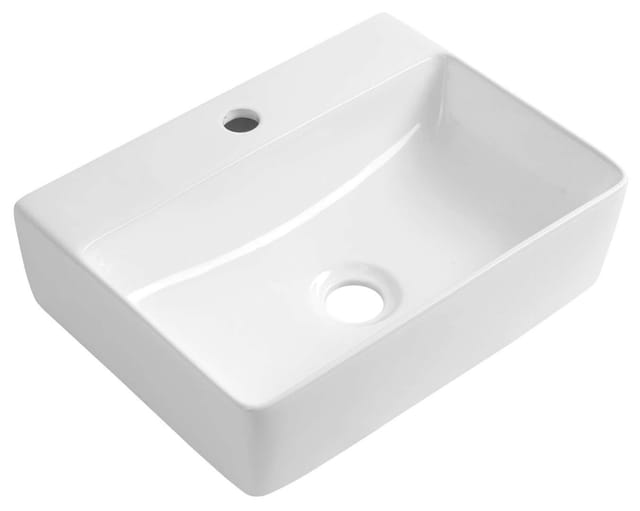 Aqualine Mercy - Handwaschbecken 40x30 Cm, Ohne Überlauf, Hahnloch, Weiß Np422