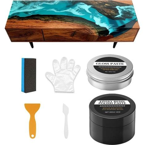 Epoxidharz-polierset Mit Hochglanz-polierschwammreiniger Für Metalle, Acryl, Glas, Möbel, Tische, Arbeitsplatten Und Kunstwerke