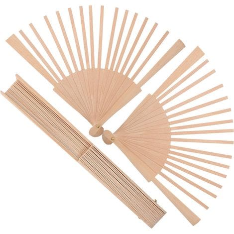 Dreiteiliger Fächerrahmen Aus Holz, 23 Cm, 16 Rippen, Für Schulprojekte Und Partys, Bastelmaterial, Leichtgängig, Im Antik-stil