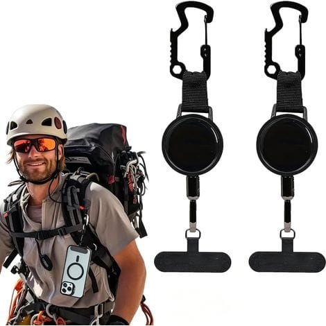 Stück Diebstahlsichere Handyhalterung, Sicherheitskabel, Einziehbare Handybefestigung Gegen Herunterfallen, Ideal Zum Wandern, Skifahren, Radfahren, Klettern, Angeln, Laufen Und Reisen