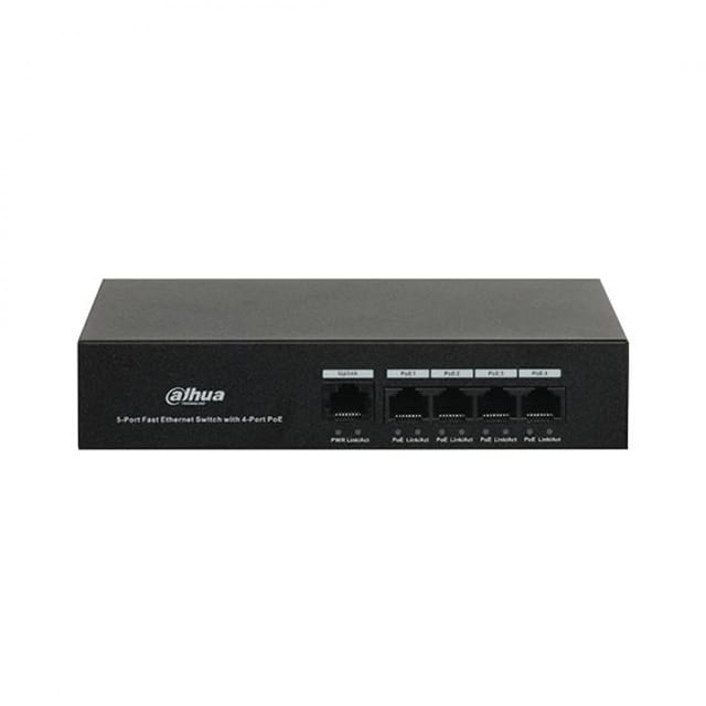 Dahua Pfs3005-4et-36 Switch Unmanaged 4 Ports Poe + 1 Port 10/100mbps Base-t 36w