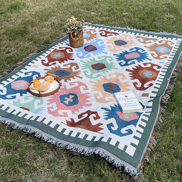 Zelt, Feuchtigkeitsbeständige Picknickdecke, Campingtischdecke, Rasenmatte, Böhmische Strickdecke, Amerikanische Outdoor-campingdecke