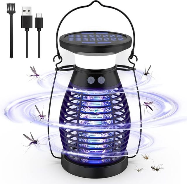 Solarbetriebene Mückenschutzlampe, 4200 V, Wiederaufladbar, 4000 Mah, Zum Aufhängen, Kabellos (produkt-sku: 95995230 Angebots-sku: Lehua25.4.28-14)