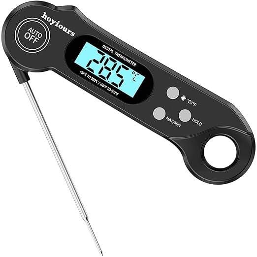 Digitales Küchenthermometer Mit Sofortanzeige, Fleischthermometer, Langer Sonde, Großem Lcd-display, Doppelmagnet-ofenthermometer Für Fleisch, Gebäck, Grillgut Usw. (schwarz)