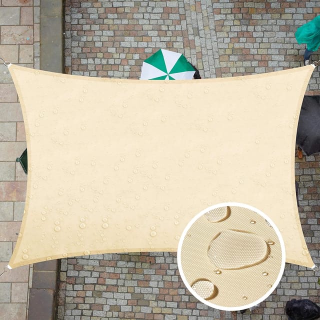 Voile D'Ombrage Rectangulaire 3x4m Undurchlässiges Toile Ombrage Uv-schutz Für Terrasse, Garten, Terrasse, Außenbereich, Balkon, Beige