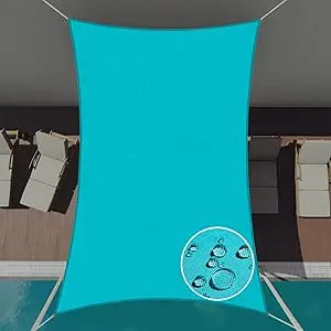 Rechteckiges Sonnensegel 2x5m, Wasserdicht, Uv-schutz, Für Terrasse, Garten, Balkon, Außenbereich, Blau