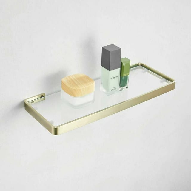 Badezimmerregal Aus Glas, Mattgold, 35 Cm
