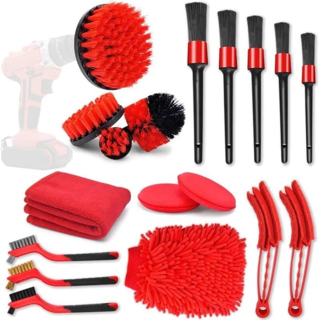 18-teiliges Autoreinigungsbürsten-set – Innen- Und Außenreinigungsbürsten-set – Reinigungsbürste Für Bohrmaschinen (produkt-sku: 96442672 Angebots-sku: Lehua25.5.19-17)