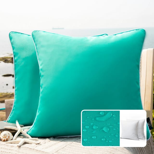 Wasserdichtes Dekokissen Für Den Außenbereich, 45 X 45 Cm, Grau, 2er-pack