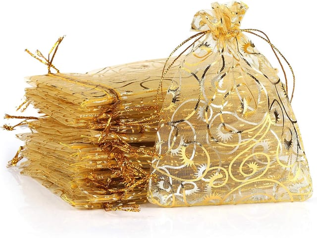 Naler 120 Organza-geschenktüten Mit Kordelzug Für Weihnachtsfeiern, Feste, Schmuckbeutel, Pestañas-stil, 10 X 15 Cm