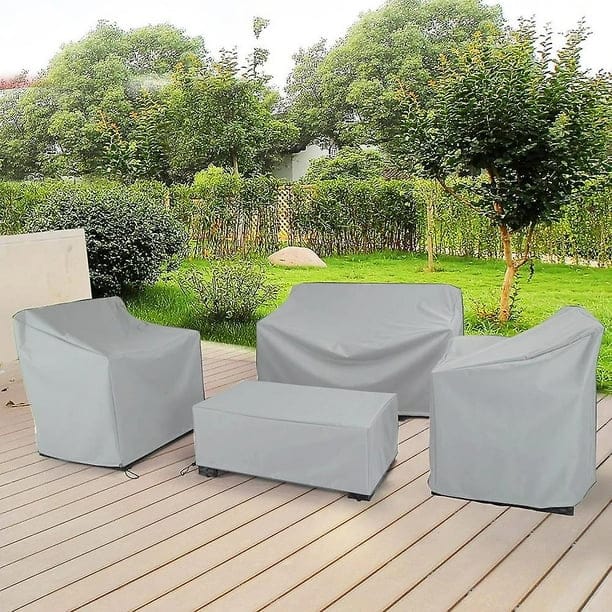 Gartenmöbel-abdeckung, 1-4-teilig, 210d Strapazierfähige Plane Für Gartenmöbel, Rattanmöbel, Tische, Stühle, Sofas, Terrassenüberdachung, 81 X 73 X 78 X 58 Cm, Silber