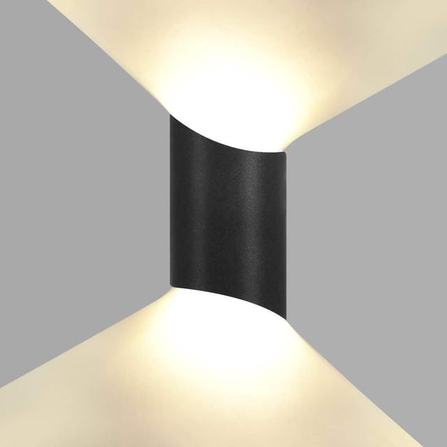 10-w-led-wandleuchte, Modern Und Wasserdicht, Nach Oben Und Unten Gerichtete Beleuchtung, Aluminium, Für Den Innen- Und Außenbereich, Schwarz, 3000 K