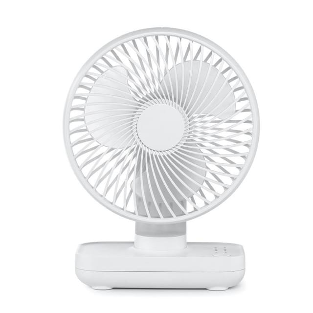 Leiser Tischventilator, Kleiner Usb-tischventilator Mit 4 Windgeschwindigkeiten, 90 Grad Verstellbar, Kabellos, Weiß