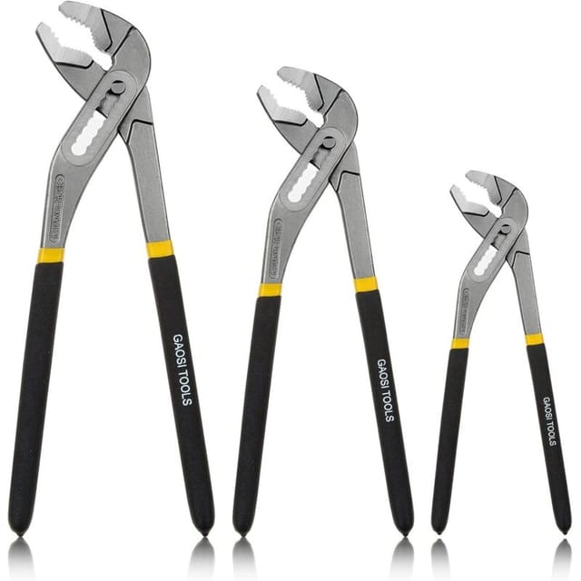 Set Mit 3 Verstellbaren Multifunktionszangen, Wasserpumpenzangen 200 Mm/250 Mm/300 Mm – Chrom-vanadium-stahl – Rostschutzbehandlung