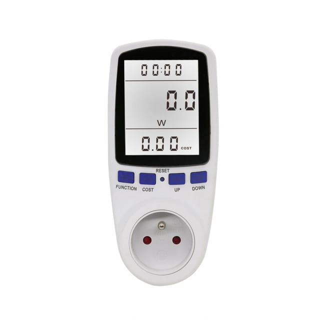 Weiße Steckdose Mit Energiezähler, Lcd-anzeige, 16 A, 230 V, 50 Hz, Stromverbrauch, Stromstärke, Spannung, Maximale Leistung