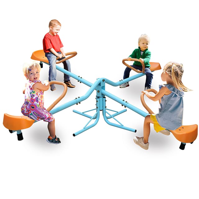 Homvra Kinderwippe Für 4 Kinder, 182,88 Cm, Blau Und Orange, Für Draußen