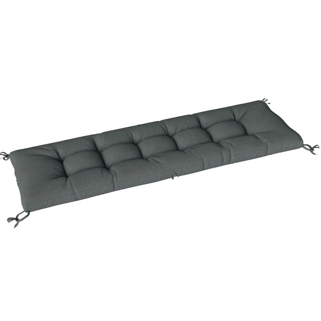 Outdoor-liegenauflage 198 X 65 X 13 Cm Aus Polyester, Dunkelgrau, Mit Befestigungsbändern