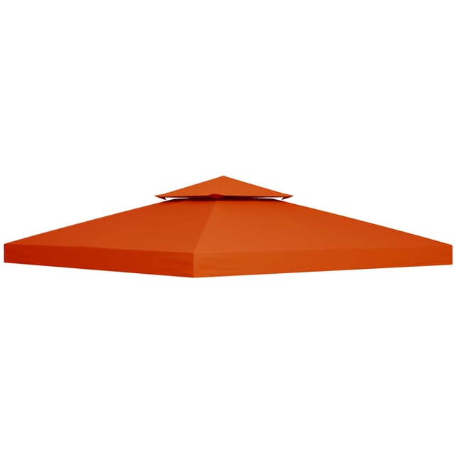 Ersatzdach Für Metall-pavillon 3 X 3 M, Rotes Polyester, Wasserabweisend Und Robust