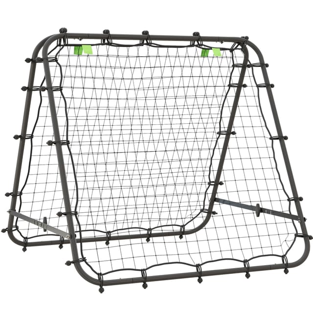 Fußball-rebounder Mit Stahldrahtrahmen, Schwarz, 100 X 95 X 90 Cm, 5-fach Verstellbar