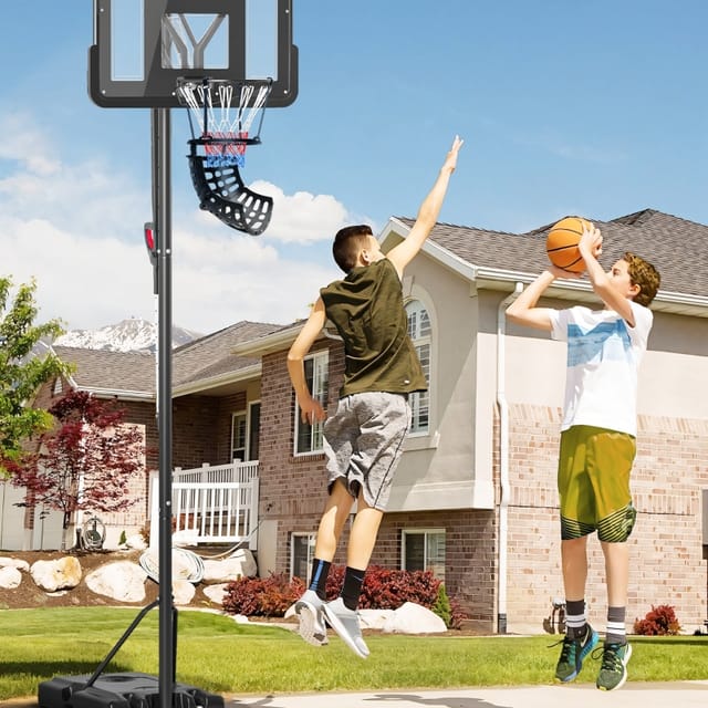 Redom Basketball-rückführhilfe Für Körbe, 360° Drehbar, 24 Cm Verstellbare Gurte, Schwarz