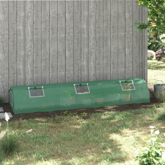Mini-folientunnel 300 X 80 X 45 Cm, Uv-schutz, 4 Netzfenster, Grün