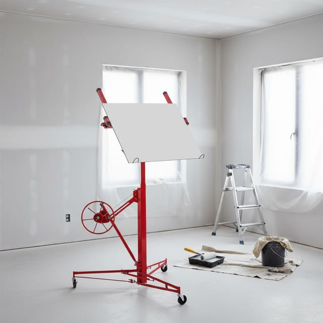 Plattenheber Für Gipskartonplatten, 68 Kg, Höhe 140–350 Cm, 60° Neigbar, Stahl, Rot
