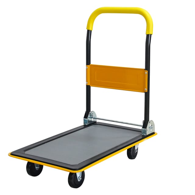 Redom Klappbarer Plattformwagen Aus Stahl, Gelb, 73 X 47 X 83 Cm, 150 Kg