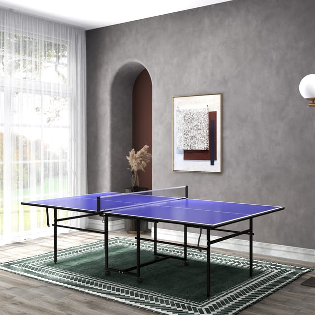 Klappbare Tischtennisplatte Mit Rollen, 274 X 152,5 X 75,5 Cm, Blau
