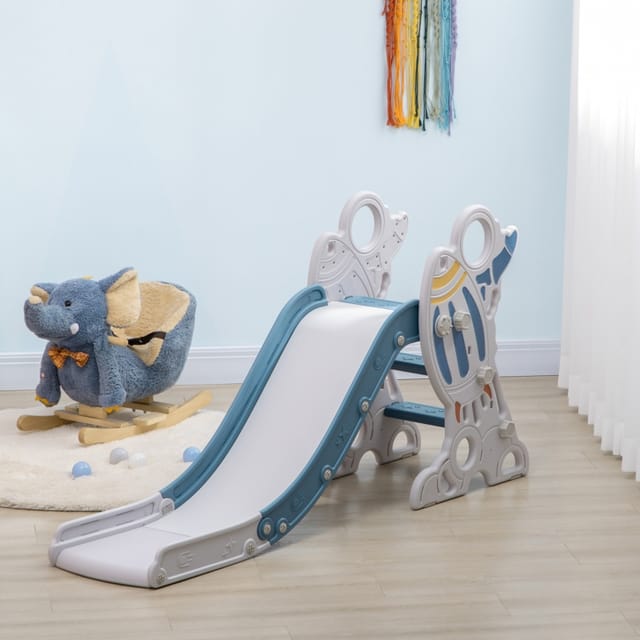 Kinderrutsche Im Raketendesign, 1,5–3 Jahre, Mit Aufklebern, Blau, 157 X 46,5 X 80 Cm