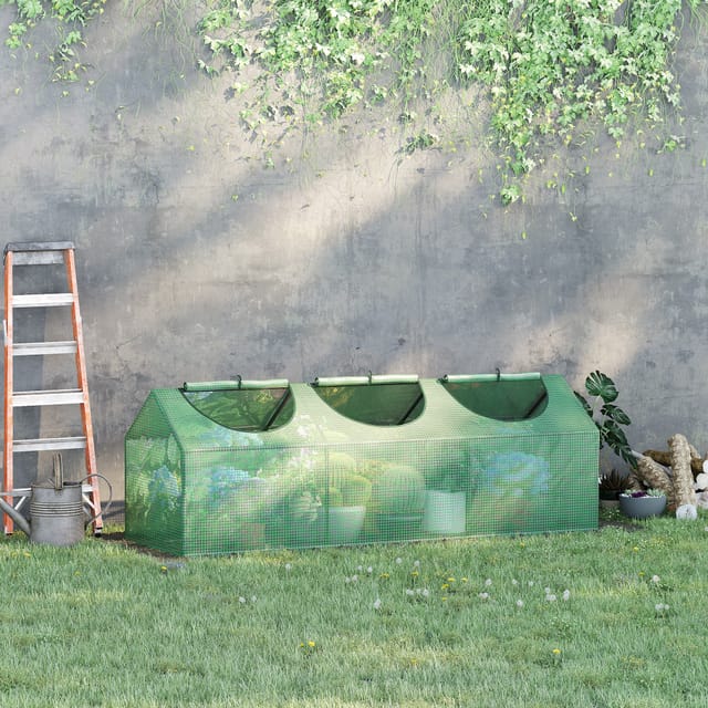 Redom Mini-gewächshaus Mit Fenstern, Grüne Pe-abdeckung, 180 X 60 X 60 Cm