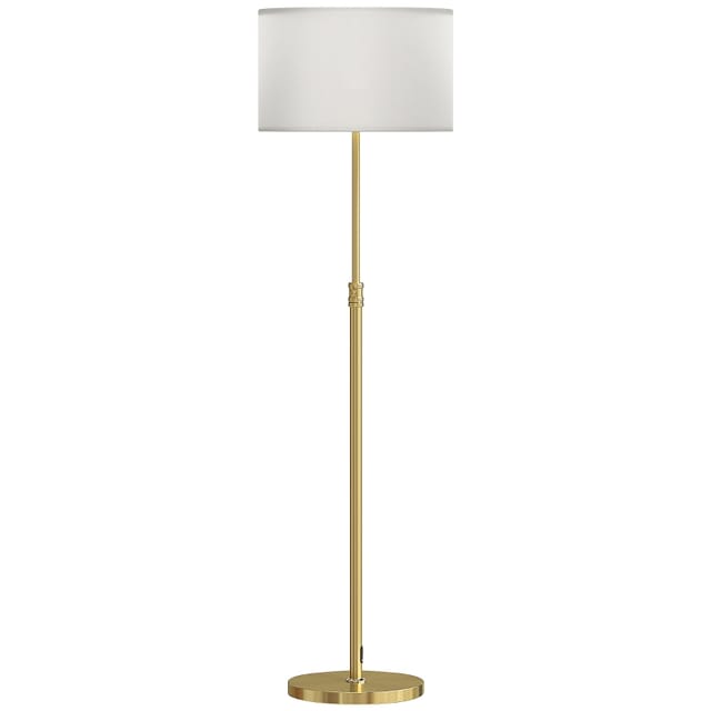 Höhenverstellbare Stehleuchte Mit Fernbedienung, Stoffschirm, Gold, 133–168 Cm