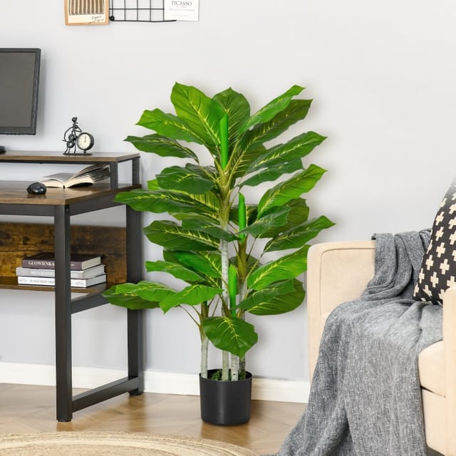 Redom Künstliche Topfpflanze, 95 Cm, 33 Blätter, Polyethylen, Grün
