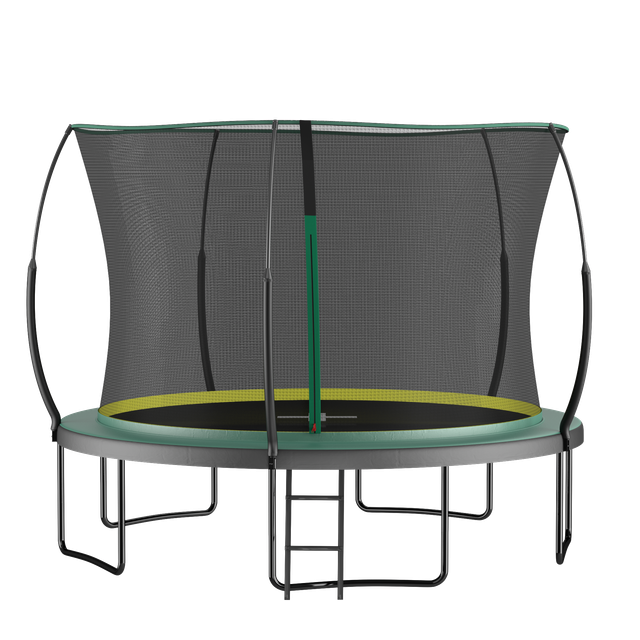 Redom Federloses Gartentrampolin Ø 366 Cm Mit Sicherheitsnetz, Stahl, Grün