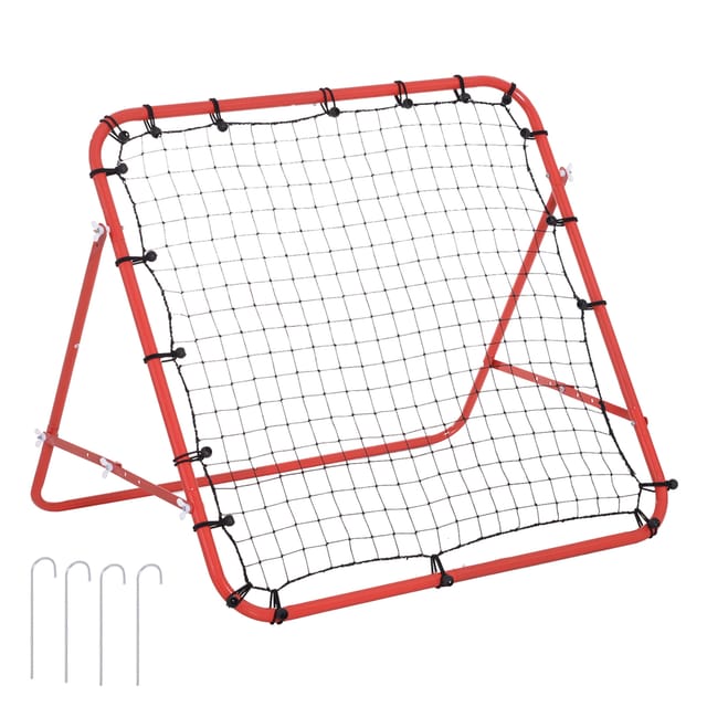 Fußball-rebounder Aus Stahl, 96 X 80 X 96 Cm, Verstellbarer Winkel, Rot-schwarz, Redom