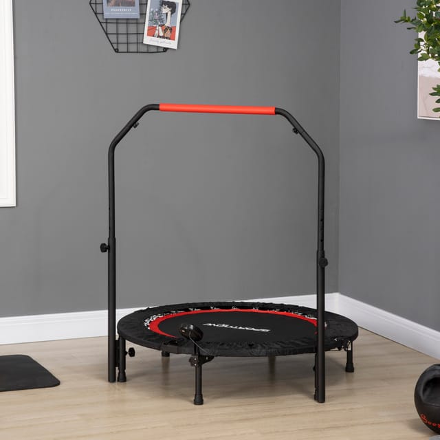 Redom Mini-trampolin Ø 102 Cm Mit Lcd-display, 4-fach Verstellbarem Haltegriff, Bis 100 Kg