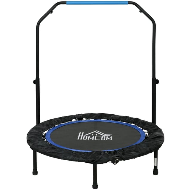 Redom Klappbares Fitnesstrampolin Mit Verstellbarem Haltegriff, Ø 102 X 123 Cm, Schwarz/blau