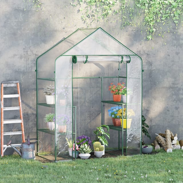 Redom Begehbares Foliengewächshaus, 142 X 73 X 195 Cm, 6 Regale, Transparent